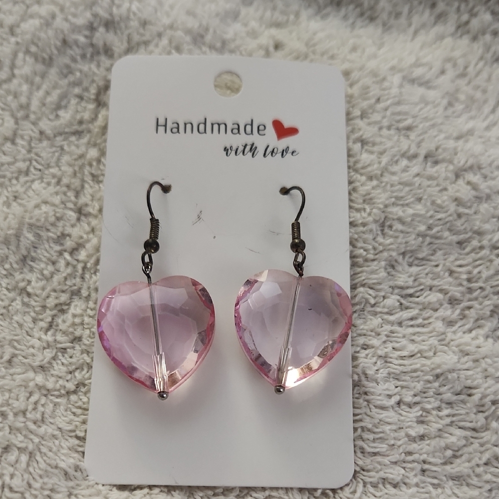 Chunky Pink Heart Earrings